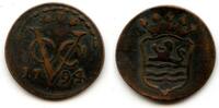 Europa duit Copper issued by VOC (the Dutch East India Company), with a garland, Z -