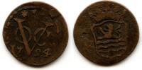 Europa duit Copper issued by VOC (the Dutch East India Company), with a garland, Z -