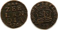Europa duit Copper 1762, Middelburg mint, Zeeland coinage, Netherlands -