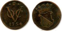 Europa 1/2 duit Rare and high quality Utrecht issue copper issued by VOC (the Dutch Eas -