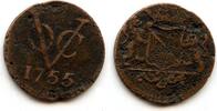 Europa duit Utrecht issue copper issued by VOC (the Dutch East India Company), 1755, Du -