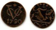 Europa duit Utrecht issue copper issued by VOC (the Dutch East India Company), 1790, Du -