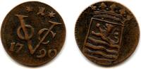 Europa duit Copper VOC (Dutch East India Company), 1790, Zeeland, Netherlands East Ind -