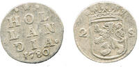 Europa Silver 2-stuivers, 1780, Dordrecht mint, Hollandia, Netherlands -