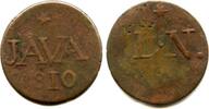 Europa duit Nice copper Louis Napoleon Bonaparte (1806-1810), Java, 1810, Dutch East I -