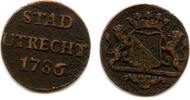 Europa duit Copper 1786, Utrecht coinage, Netherlands (KM #91) -