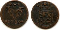 Europa duit Rare early type with a curved shield - West Friesland issue copper issued b -
