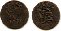Europa duit Rare early type with a curved shield - West Friesland issue copper issued b -