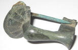 Antike bronze Very nice Knee Fibula with half-round head plate, Roman Empire, ca.125-20 -