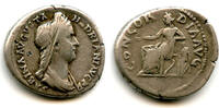 Antike denarius Scarce CONCORDIA w/Spes silver Sabina (d.136 CE), Roman Empire (RIC 39 -