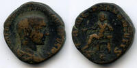 Antike sestertius Rare of Hostilian as Ceasar , Rome mint, Roman Empire -
