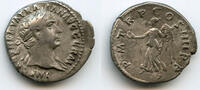 Antike denarius Silver w/Victory, Trajan (98-117 CE), Rome mint, Roman Empire (RIC 60) -