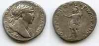 Antike denarius Silver w/Roma, Trajan (98-117 CE), Rome mint, Roman Empire (RIC 115) -
