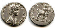 Antike denarius Eastern mint silver of Plautilla (d.211 AD), Leodicea mint, Roman Empir -