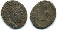 Antike Bronze antoninianus of Tetricus II as Caesar , pontificial implement -