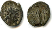 Antike antoninianus Ancient barbarous of Tetricus I (ca.270-280 AD), Pax type, Gaul, Ro -