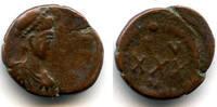 Antike Rare VT XXXV AE4 of Theodosius II , Constantinople mint, Roman Empir -