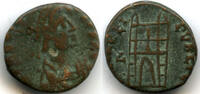 Antike Rare camp-date AE4 of Arcadius (395-408), Thessalonica mint, Roman Empire -