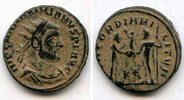 Antike Bronze post-reform antoninianus of Maximianus Herculius , Cyzicus mi -