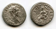 Antike denarius FORTVN REDVC silver of Septimius Severus , Emesa, Roman Emp -