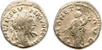 Antike denarius MONET AVG silver of Septimius Severus , Emesa, Roman Empire -