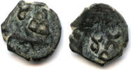 Antike Bronze 1/4 karshapana (of 20 rattis), Taxila, ca.190-168 BC, Ancient India -