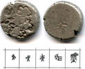 Antike Rare karshapana of Samprati (ca.216-207 BC), Ujjain (G/H 586), Mauryan Empire, A -
