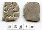 Antike Nice silver karshapana, Nanda period (ca.345-323 BC), Magadha, India (G/H #450) -