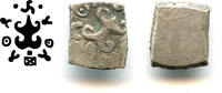 Antike Rare AR 1/4 karshapana, Surashtra Janapada (ca.450-300 BC), Ancient India -