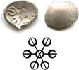 Mittelalter Rare silver 1/8th shatamana w/o dot, Gandhara Janapada, c.500-400 BC, India -