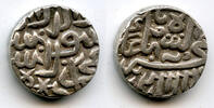 Mittelalter Rare silver tanka, Akbar , Ujjain mint, Malwa issue, Mughal Empire -