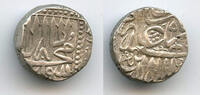 Mittelalter 1/2 rupee Silver w/swastika, Akbar , Mulher, Mughal Empire -