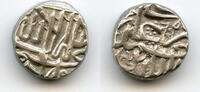 Mittelalter 1/2 rupee Silver w/swastika, Akbar , Mulher, Mughal Empire -
