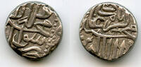 Mittelalter rupee Silver half Emperor Akbar , Mulher mint, Mughal Empire -