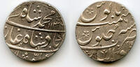 Mittelalter rupee Silver of Mohamed Shah , 1136/6, Gwalior, Mughal Empire, India -