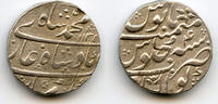 Mittelalter rupee Silver of Mohamed Shah , 1135/4, Gwalior, Mughal Empire, India -