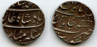 Mittelalter rupee Silver of Mohamed Shah , RY3, Surat, Mughal Empire, India -