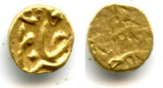 Mittelalter 1/4 rupee Unpublished gold 1/2 fanam ( in gold), Shah Alam II as Sha -