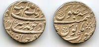 Mittelalter rupee Silver Aurangzeb , 1081/RY13, Surat, Mughal Empire, India -
