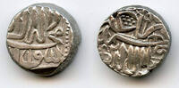 Mittelalter 1/2 rupee Silver Emperor Akbar , Mulher mint, Mughal Empire -