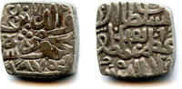 Mittelalter Large square silver tanka of Mahmud Shah , mintless type, dated 870 A -