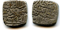 Mittelalter Large square silver tanka of Mahmud (1436-68), NM, 1464, Malwa Sultanate, India -