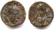 Antike antoninianus Ancient barbarous of Tetricus II (minted ca.270-280 AD), Salus hold -