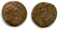 Antike antoninianus Very neat high quality ancient PAX barbarous AE12 of Tetricus (mint -