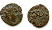 Antike antoninianus Ancient barbarous of Tetricus, minted ca.270-280 AD, Pax type, Roma -