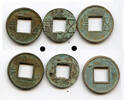 Weltmünzen bronze Lot of 3 nice Wu Zhu coins of various types, 115 BC-220 AD, Han dynasties -
