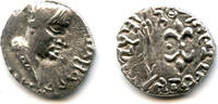 Antike drachm Silver of Nahapana (c. 50-100 AD), Kshaharatas of Saurashtra, India (F#3. -