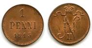 Europa 1 penni 1915 Copper Nicholas II (1894-1917), 1915, Finland under ... 9,40 EUR  zzgl. 12,88 EUR Versand