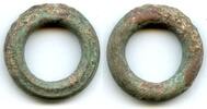 Primitive Celtic proto-coins (500 BC - 100 AD) 100 v. Chr Scarcer ancient Celtic ring money w/groove, Danube region, c.500-100 BC