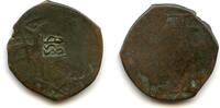 Islamic Rare countermarked Timurid copper falus, Hissar mint, late 1400s -
